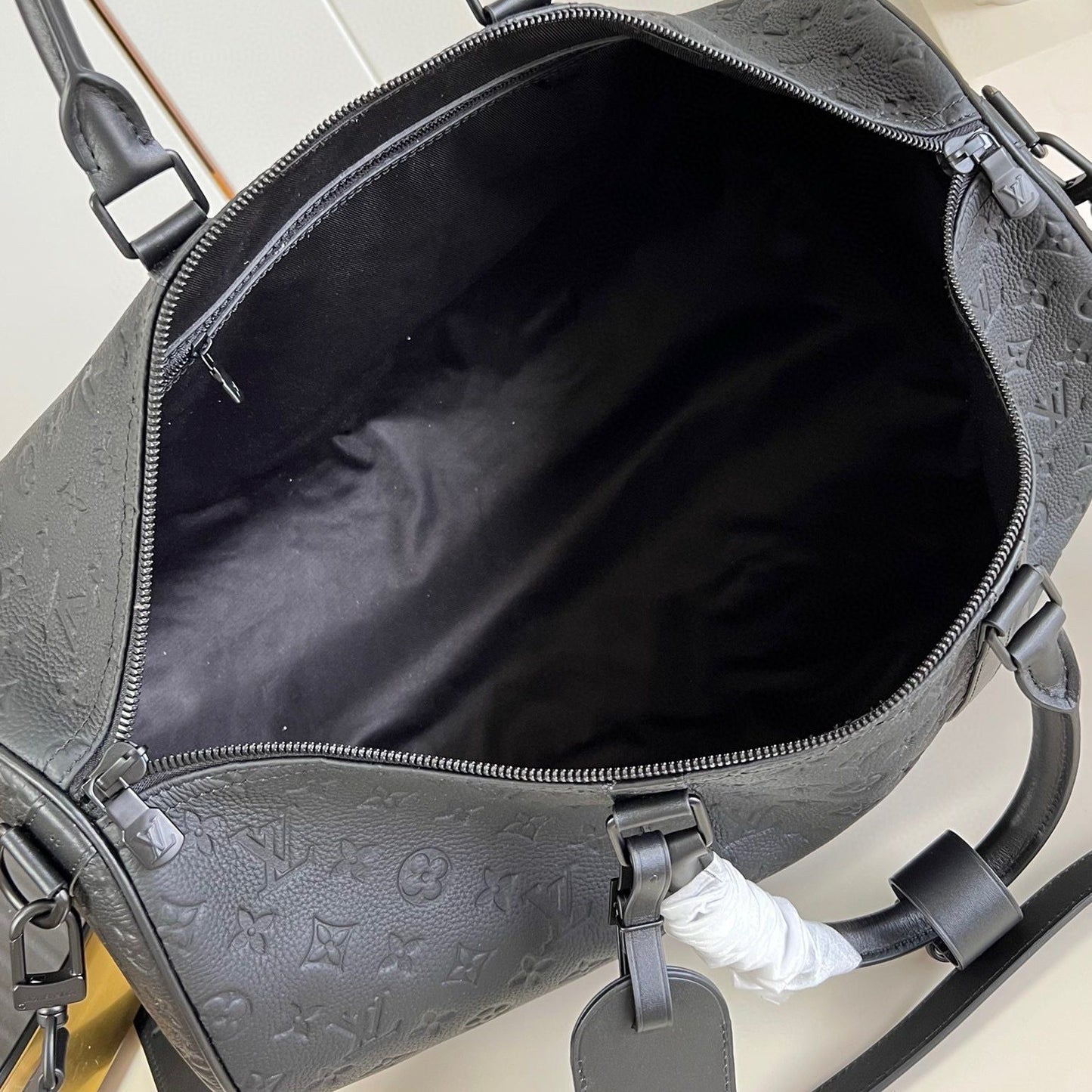 Monogram Shadow Black Leather Duffle Bag