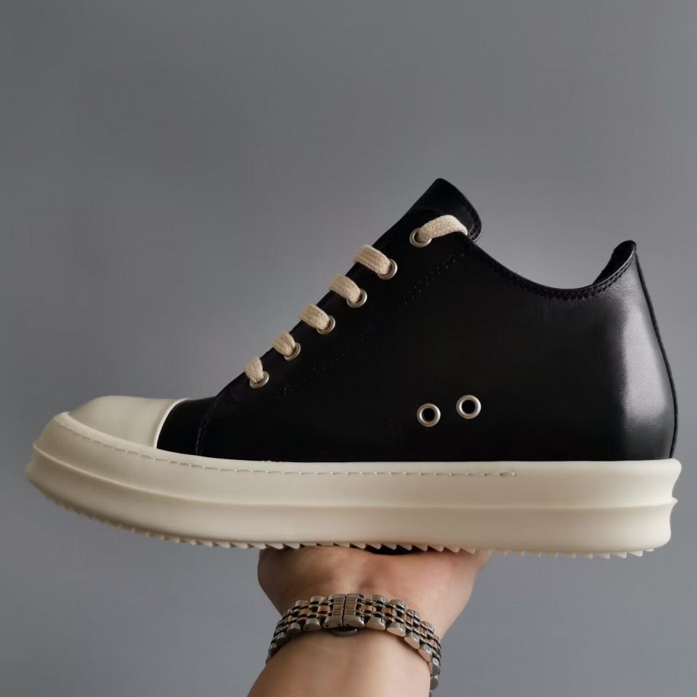 Vintage Green Low Cut Black Trainers