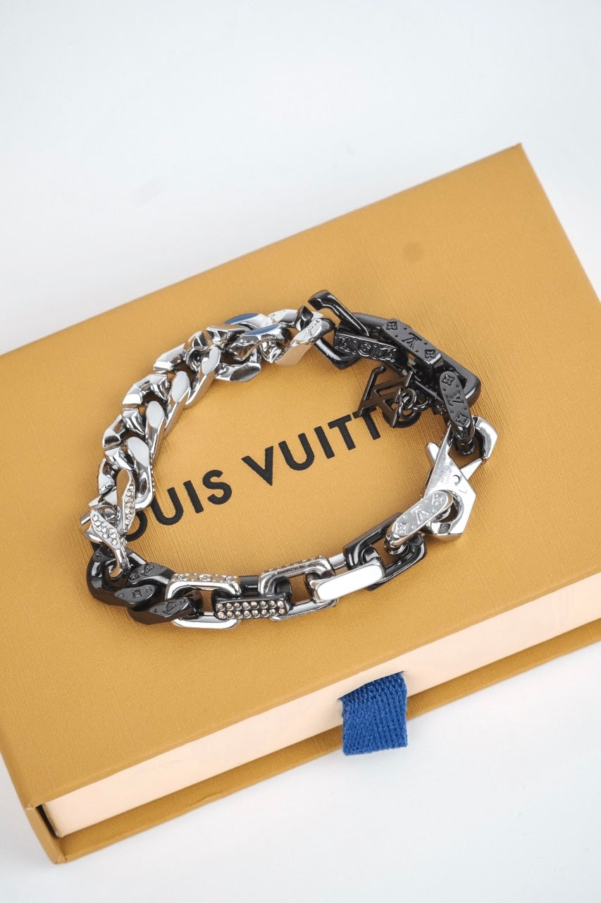 Mixed Metal Curb Chain Bracelet