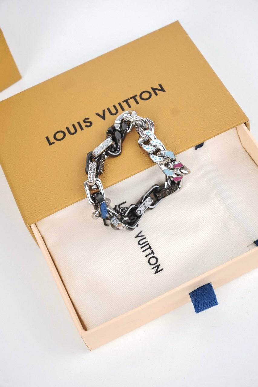 Mixed Metal Curb Chain Bracelet