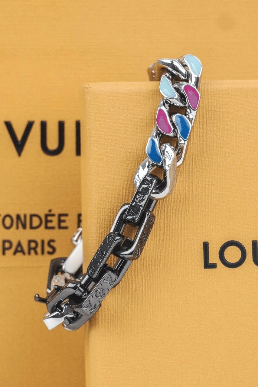 Mixed Metal Curb Chain Bracelet