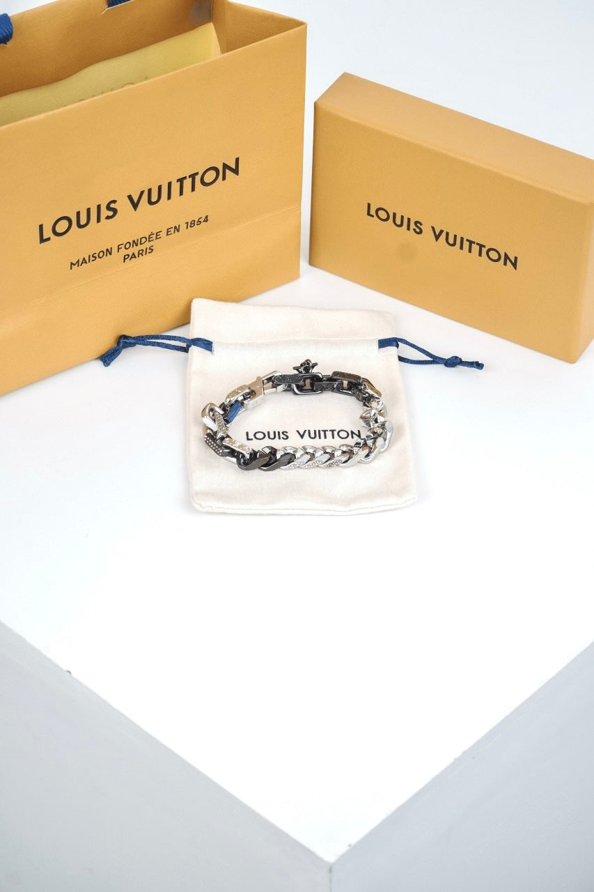 Mixed Metal Curb Chain Bracelet