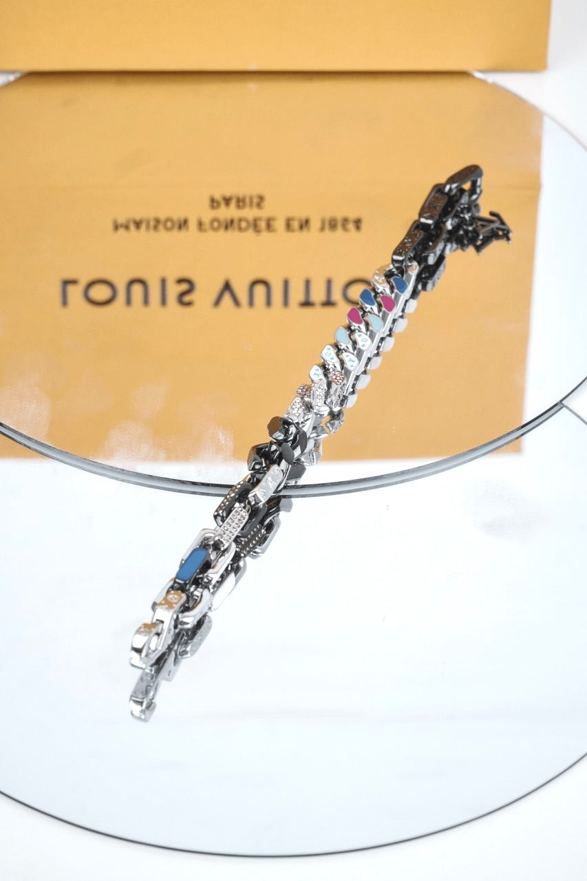 Mixed Metal Curb Chain Bracelet