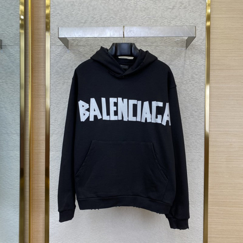 Balenci Tape Print Hoodie