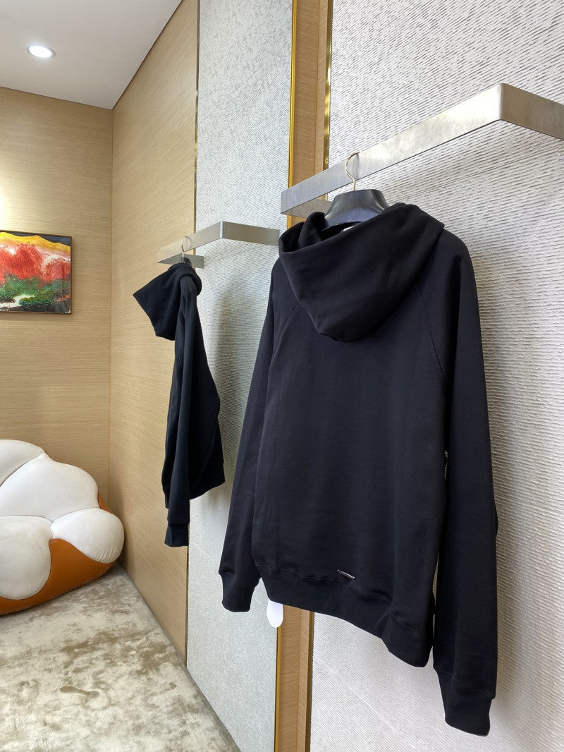 Embroidered Black and White Hoodie