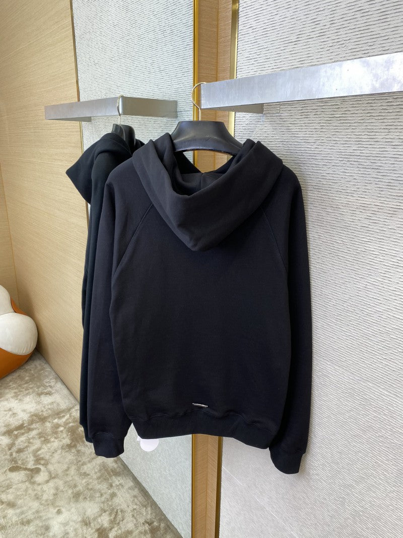 Embroidered Black and White Hoodie