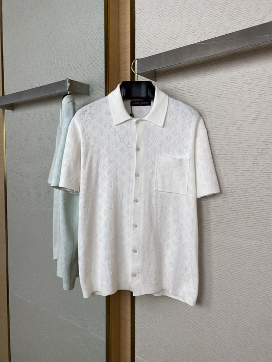 Jacquard Sleeve Knit Shirt