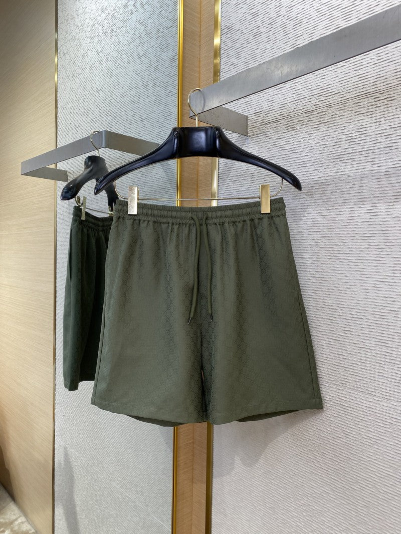 Jacquard Casual Khaki Shorts