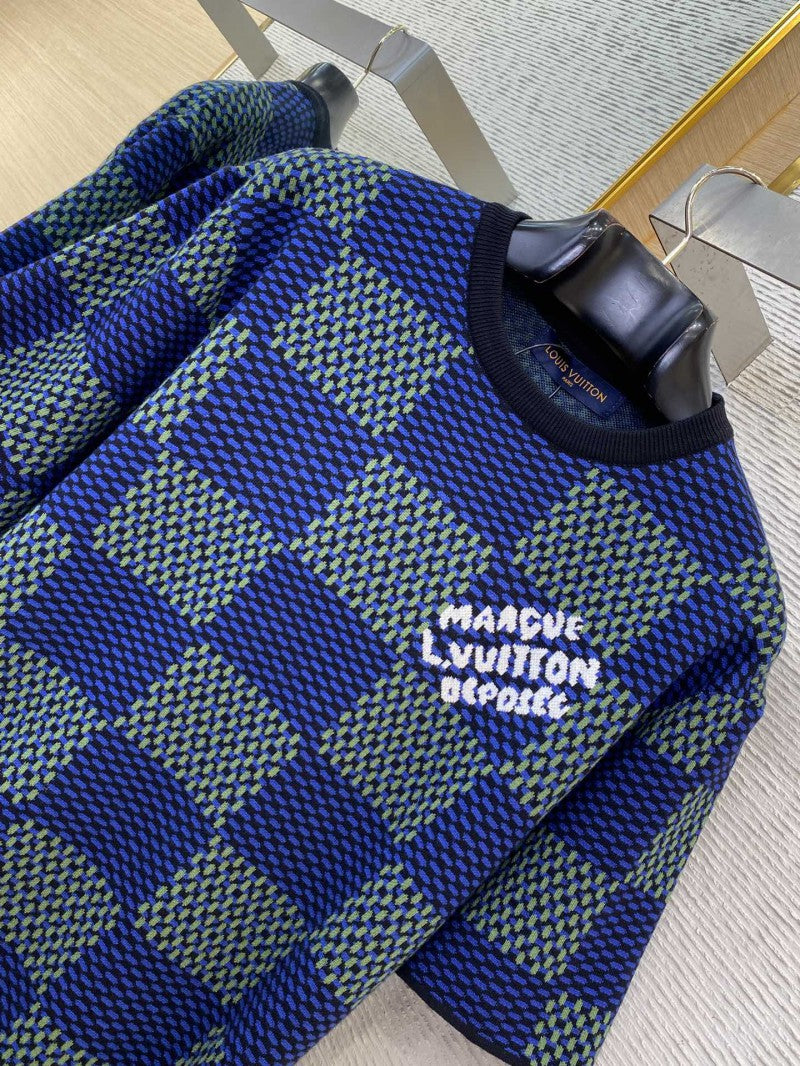 Checkered Knit T-Shirt
