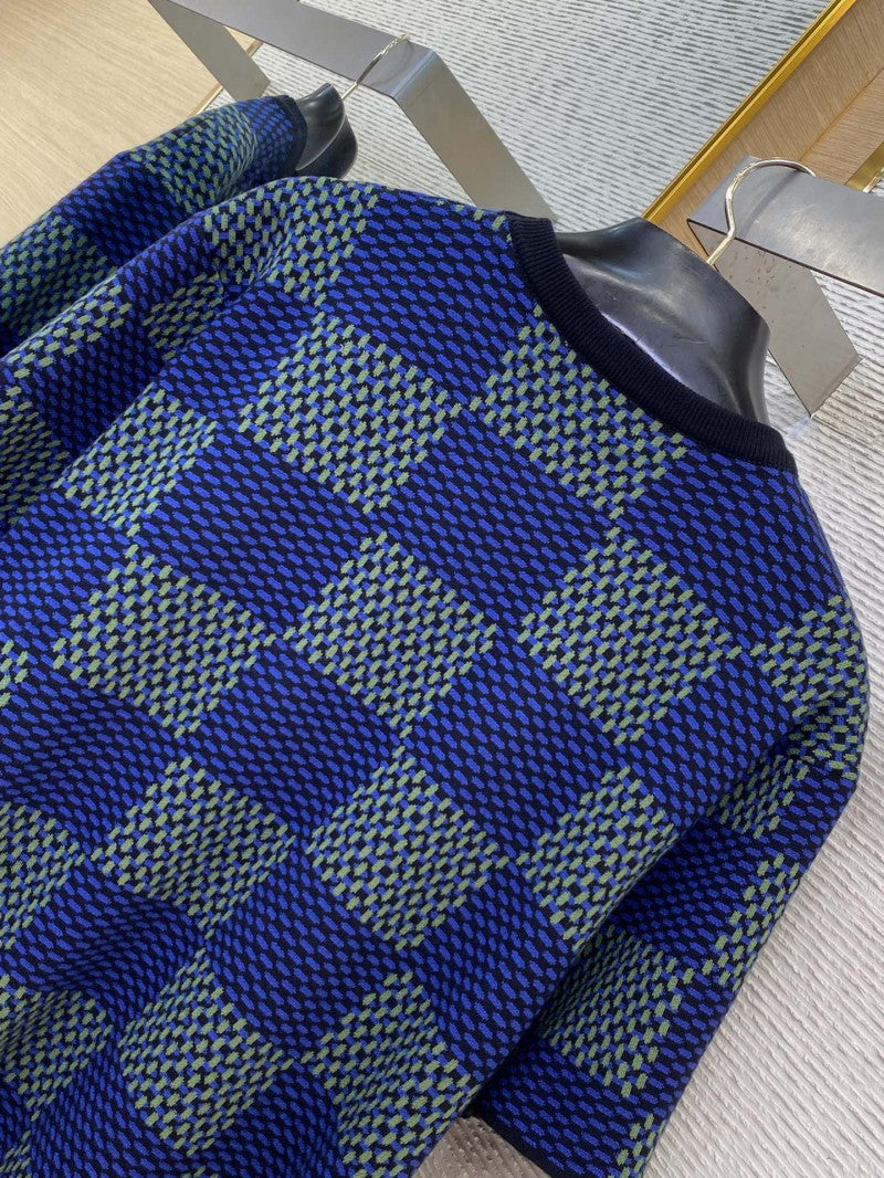 Checkered Knit T-Shirt