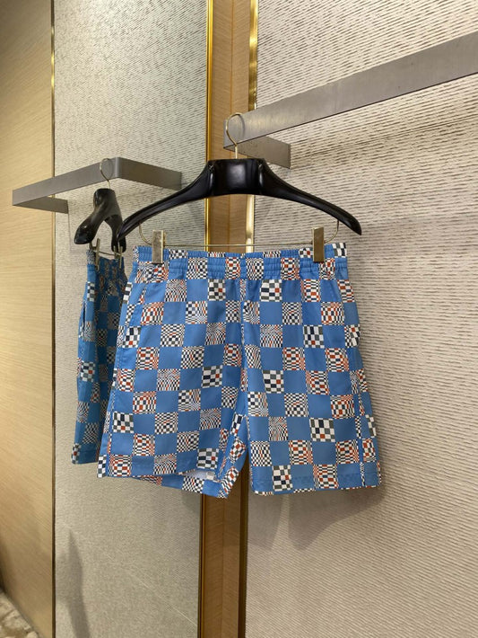 Chequered Shorts Blue