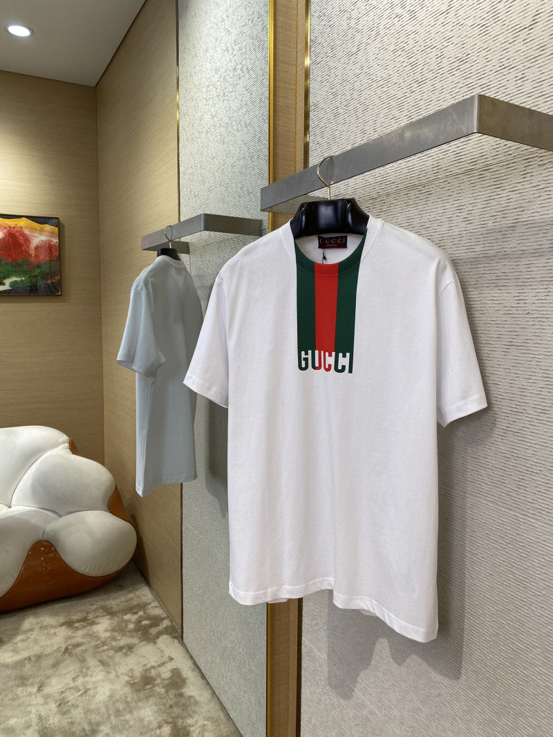 Collar Stripe Printed T-Shirt