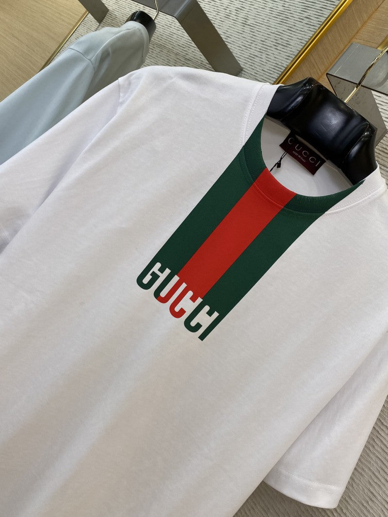 Collar Stripe Printed T-Shirt