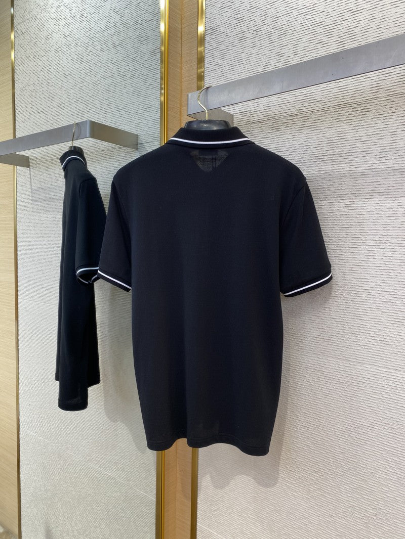 Embroidered Insect Polo Shirt – Black