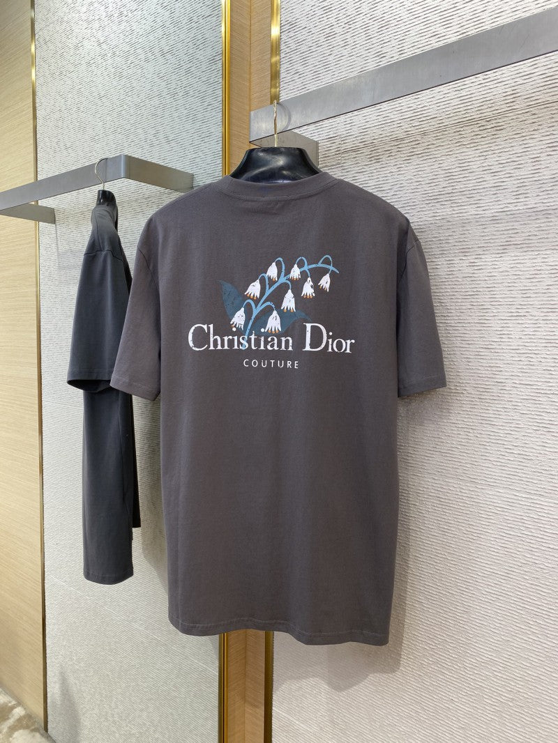 Suzuran Letter Print Grey T-Shirt