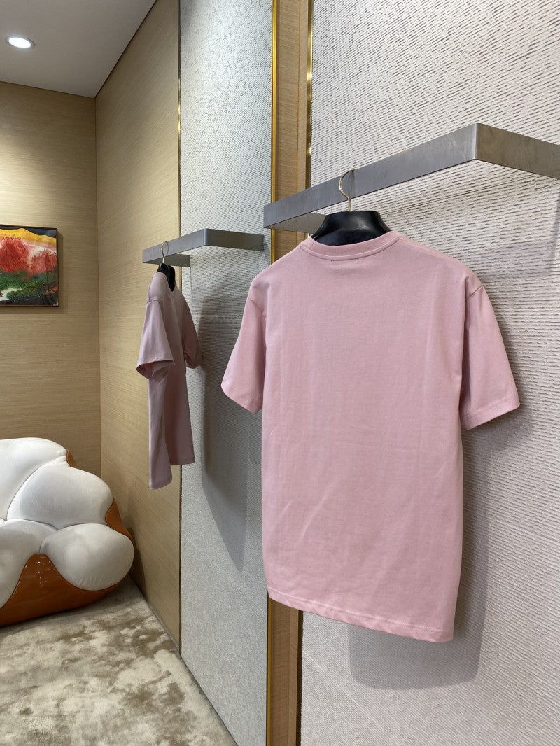 Rose Embroidery Pink T-Shirt