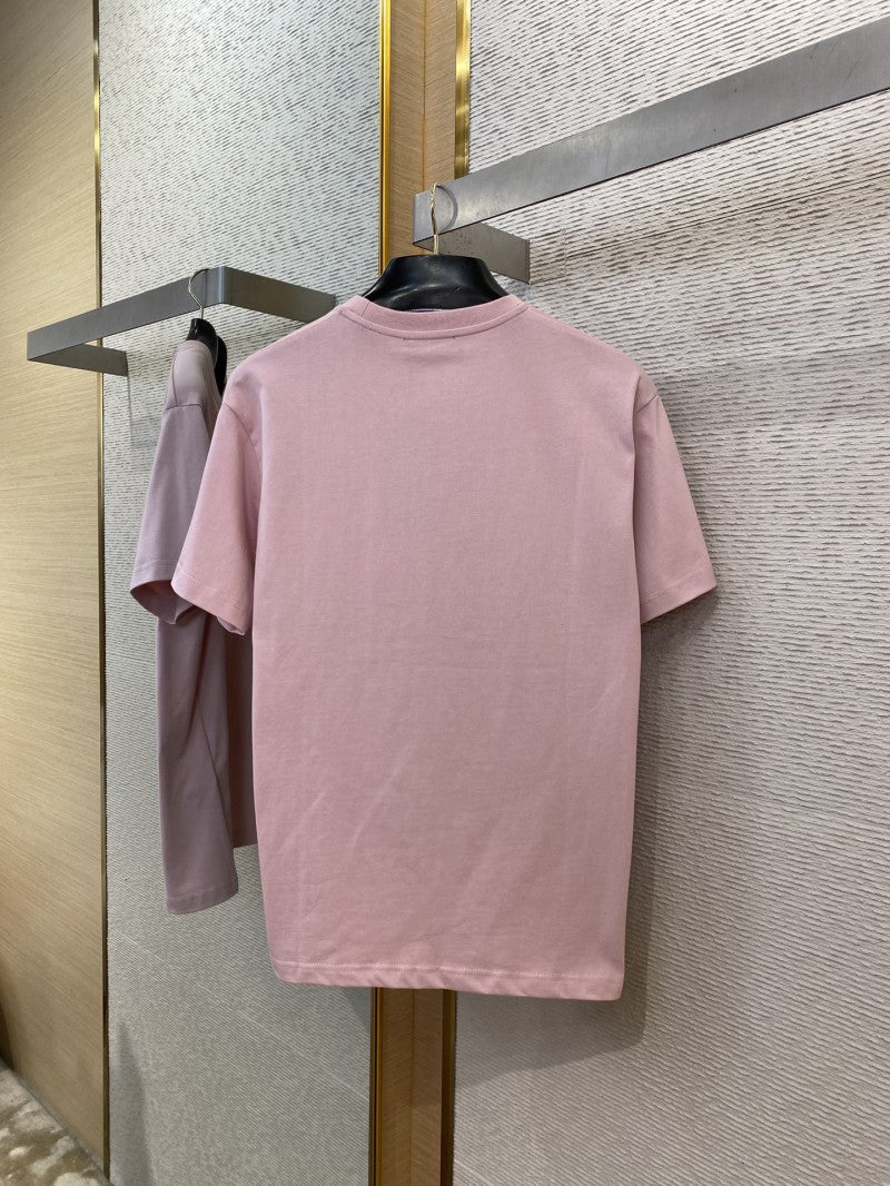 Rose Embroidery Pink T-Shirt