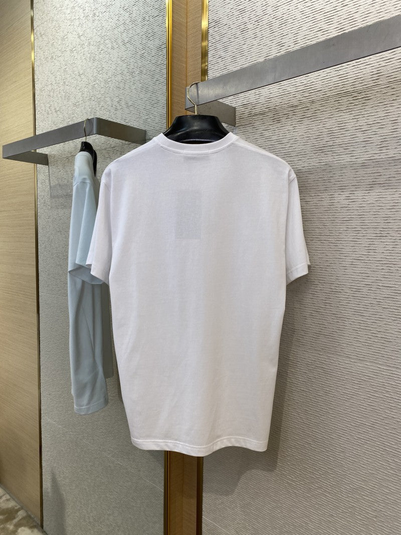 Green Rose 3D Embroidery T-Shirt White