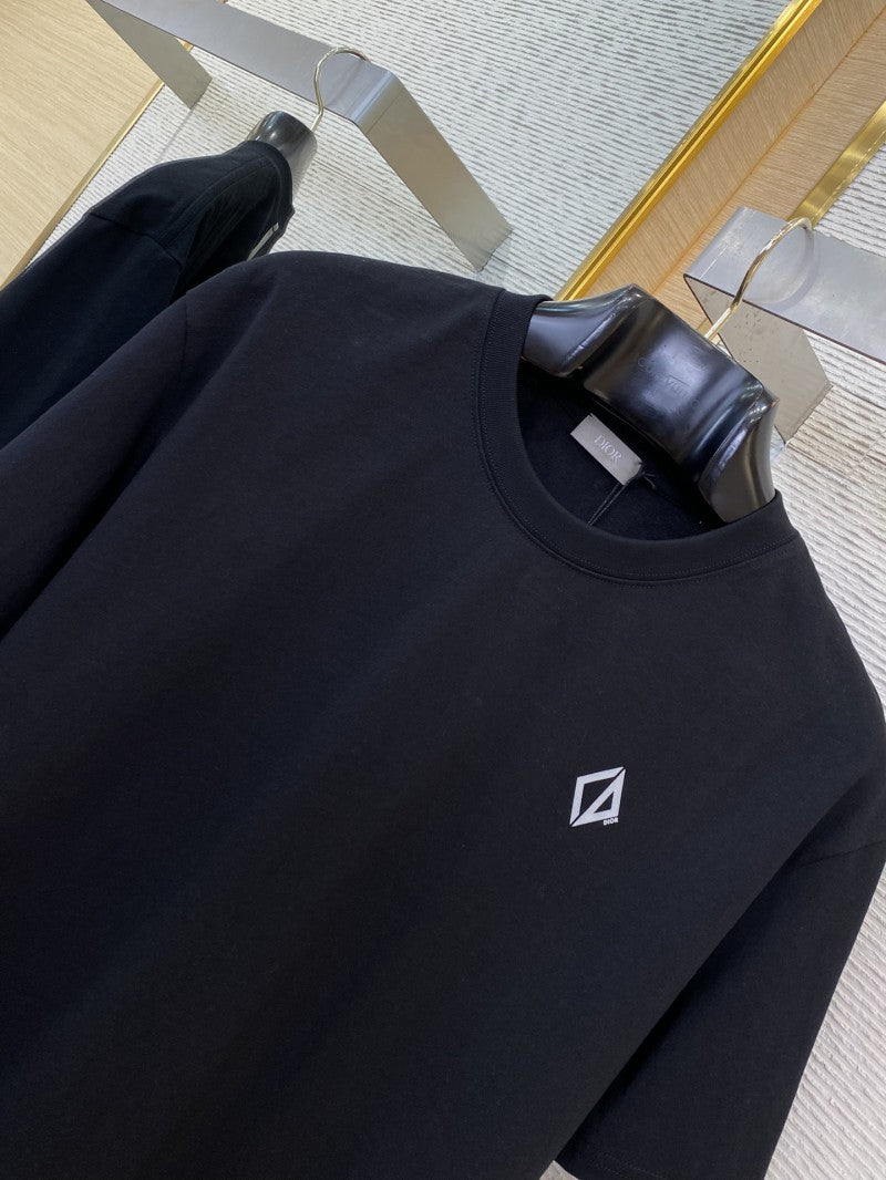 Reflective Letter Print T-Shirt Black