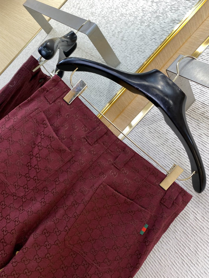 Jacquard Shorts Burgundy