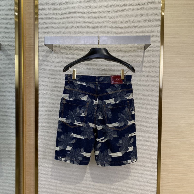 Jacquard Wash Denim Shorts