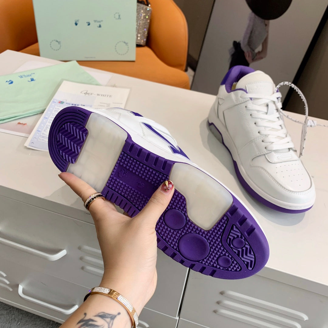 Off-White Purple & White Out of Office