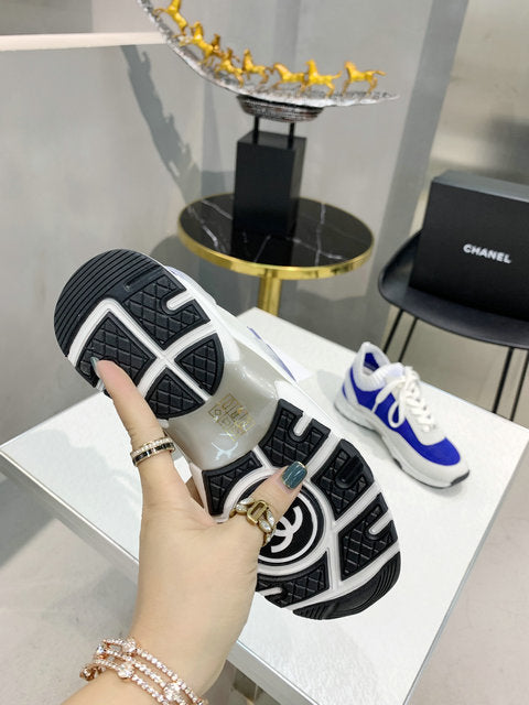 CC White & Blue Low Top Trainer