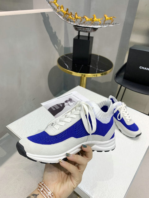 CC White & Blue Low Top Trainer