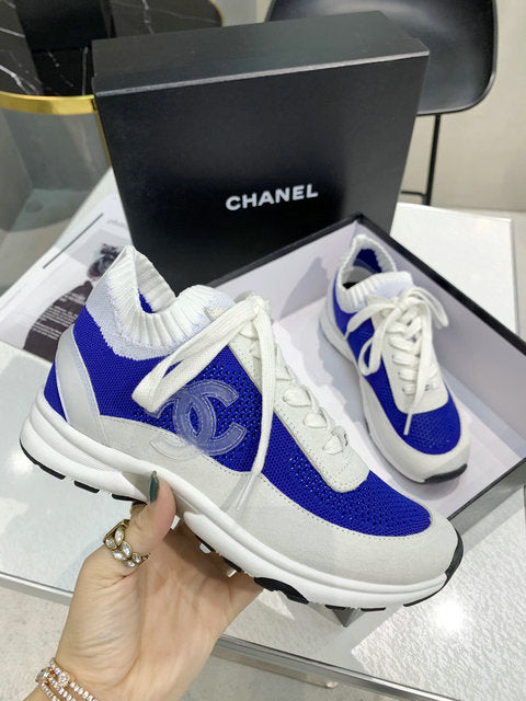 CC White & Blue Low Top Trainer