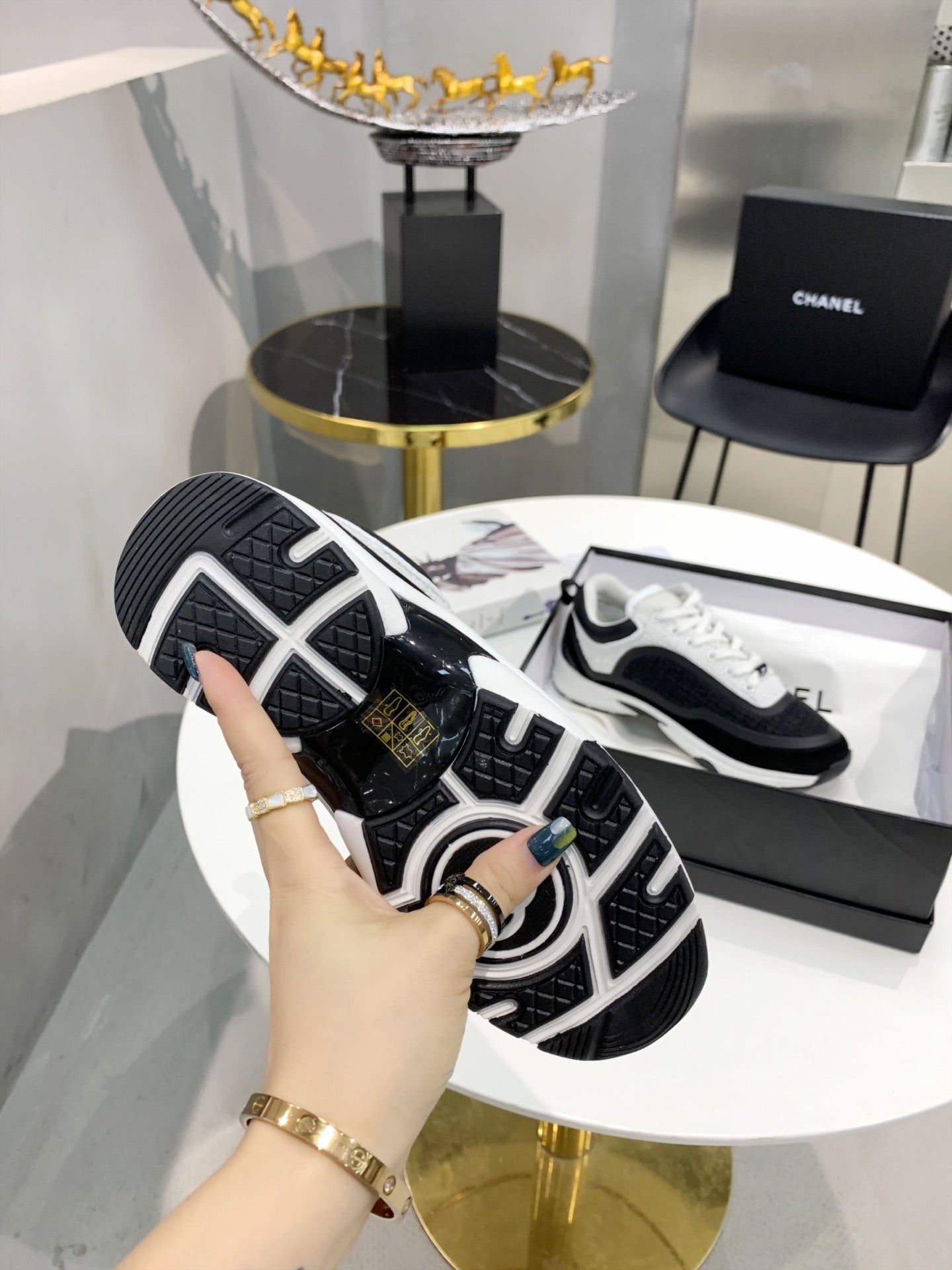 CC White Black & Grey Low Top Trainer