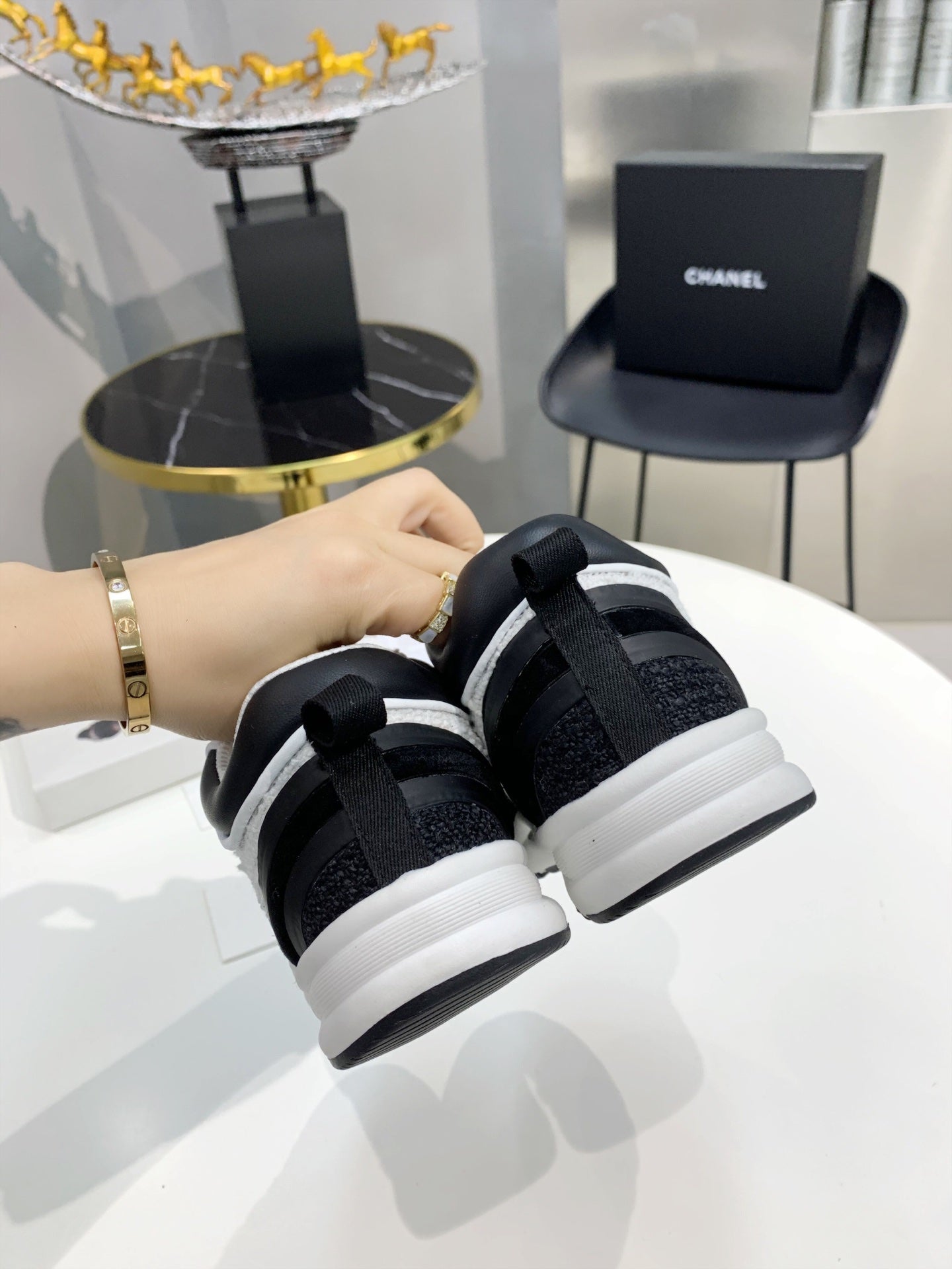 CC White Black & Grey Low Top Trainer