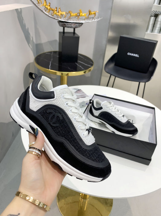 CC White Black & Grey Low Top Trainer