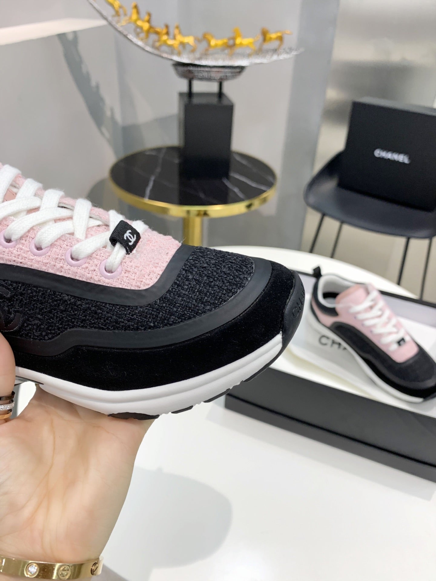 CC Black & Pink Low Top Trainer