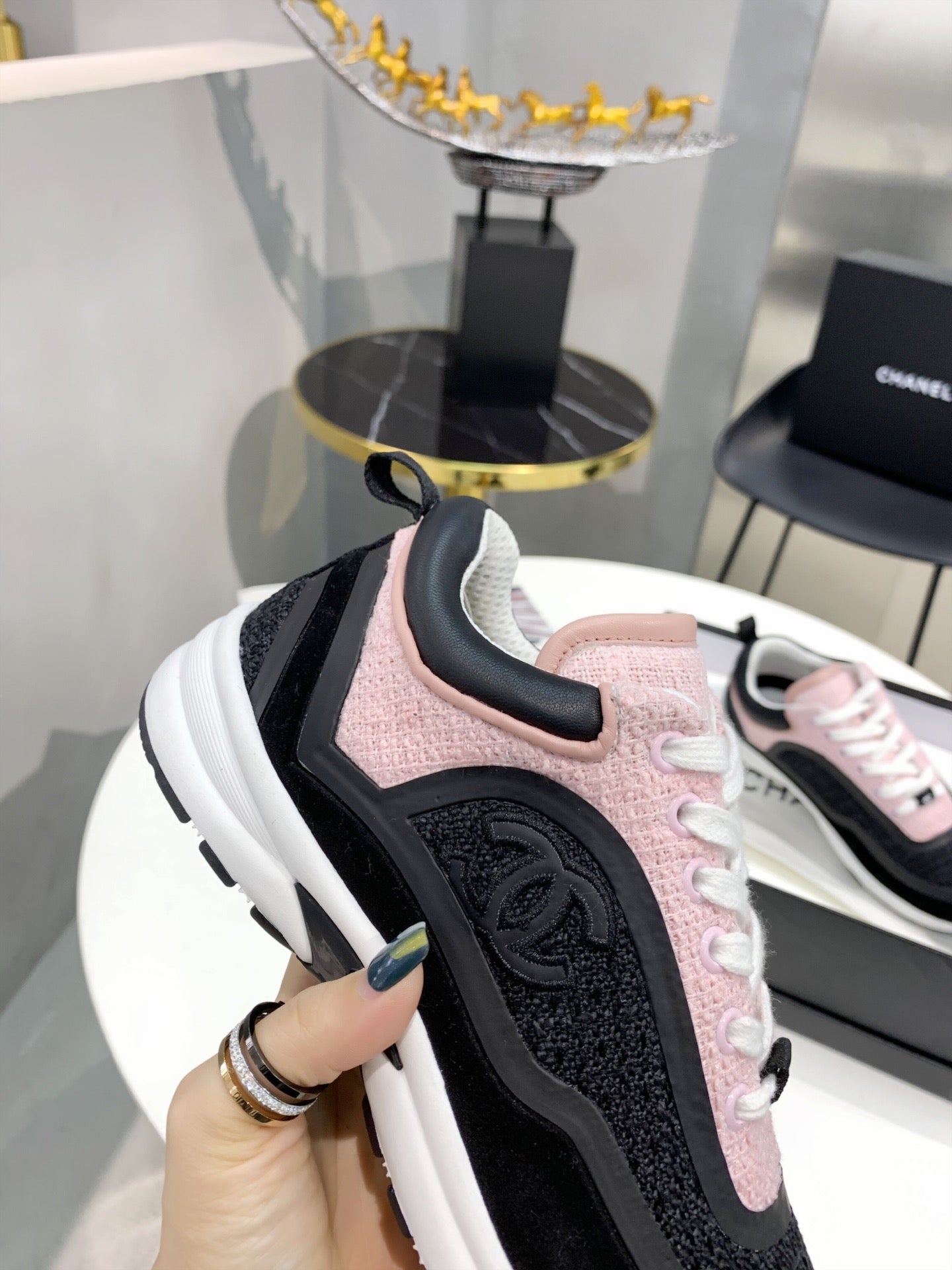 CC Black & Pink Low Top Trainer