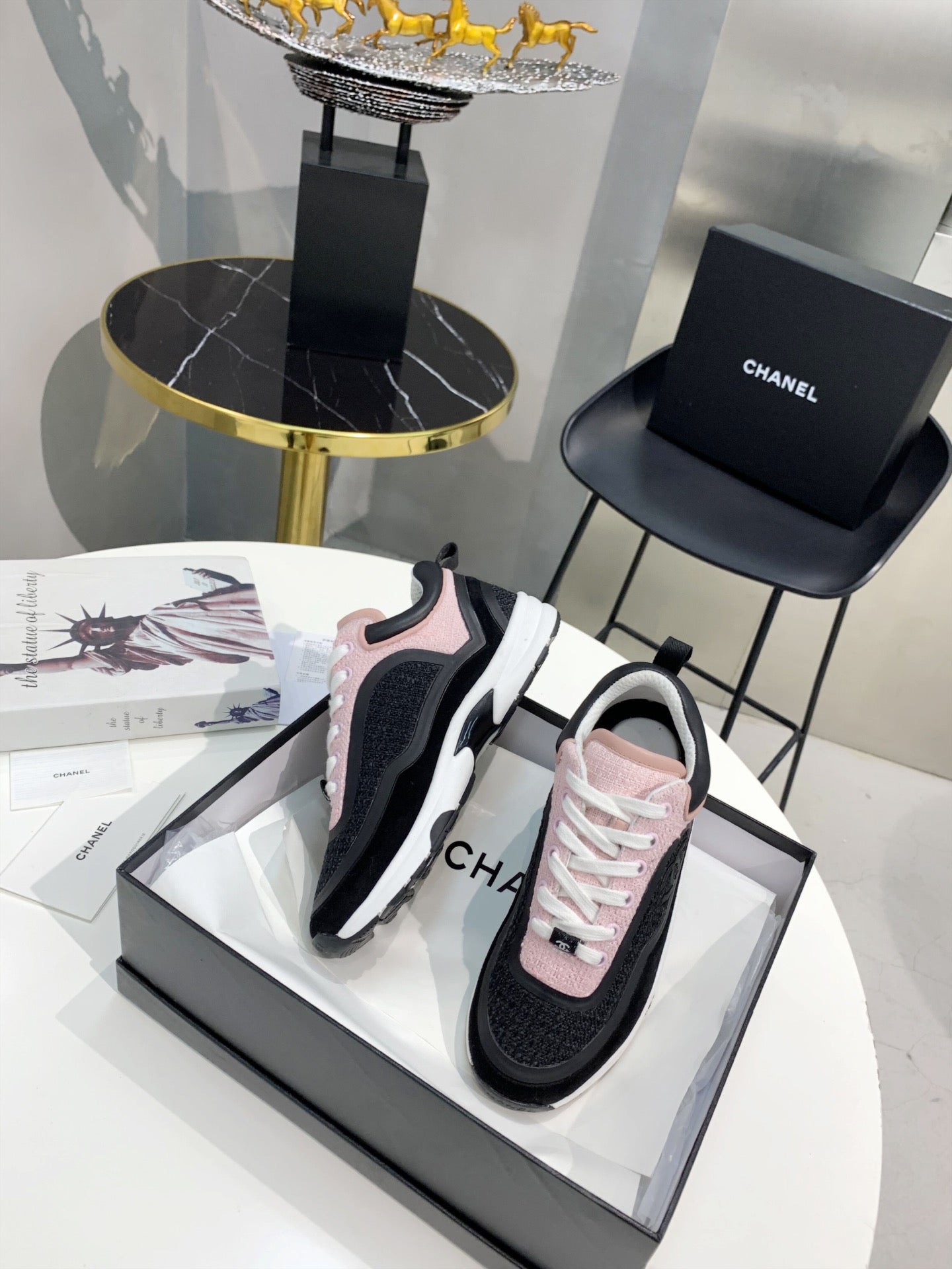 CC Black & Pink Low Top Trainer