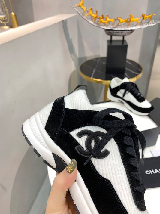 CC White & Black Low Top Trainer