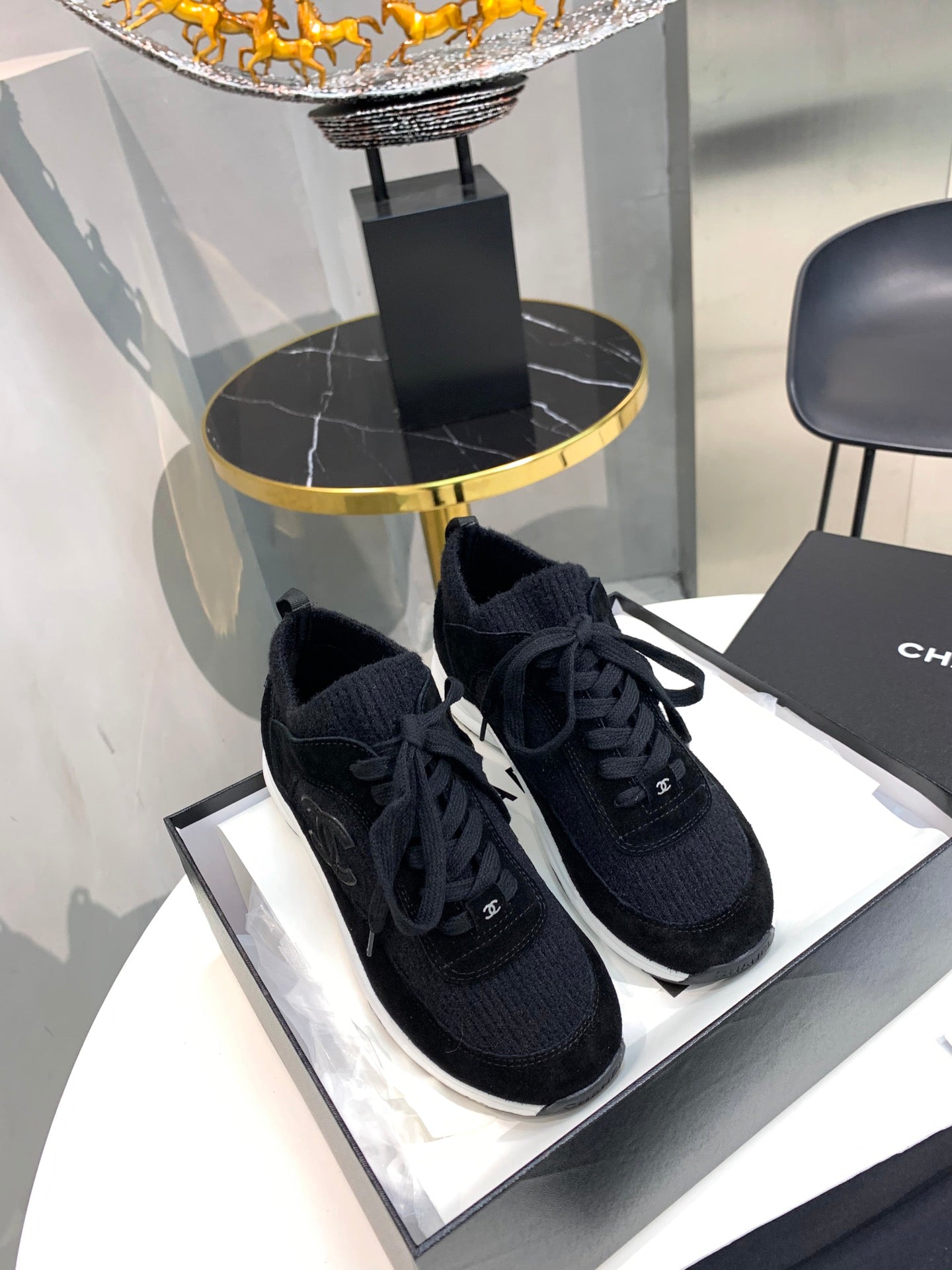 CC Black Low Top Trainer
