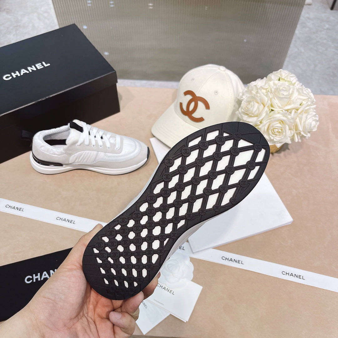 CC White & Grey Low Top Trainer (Black Logo)