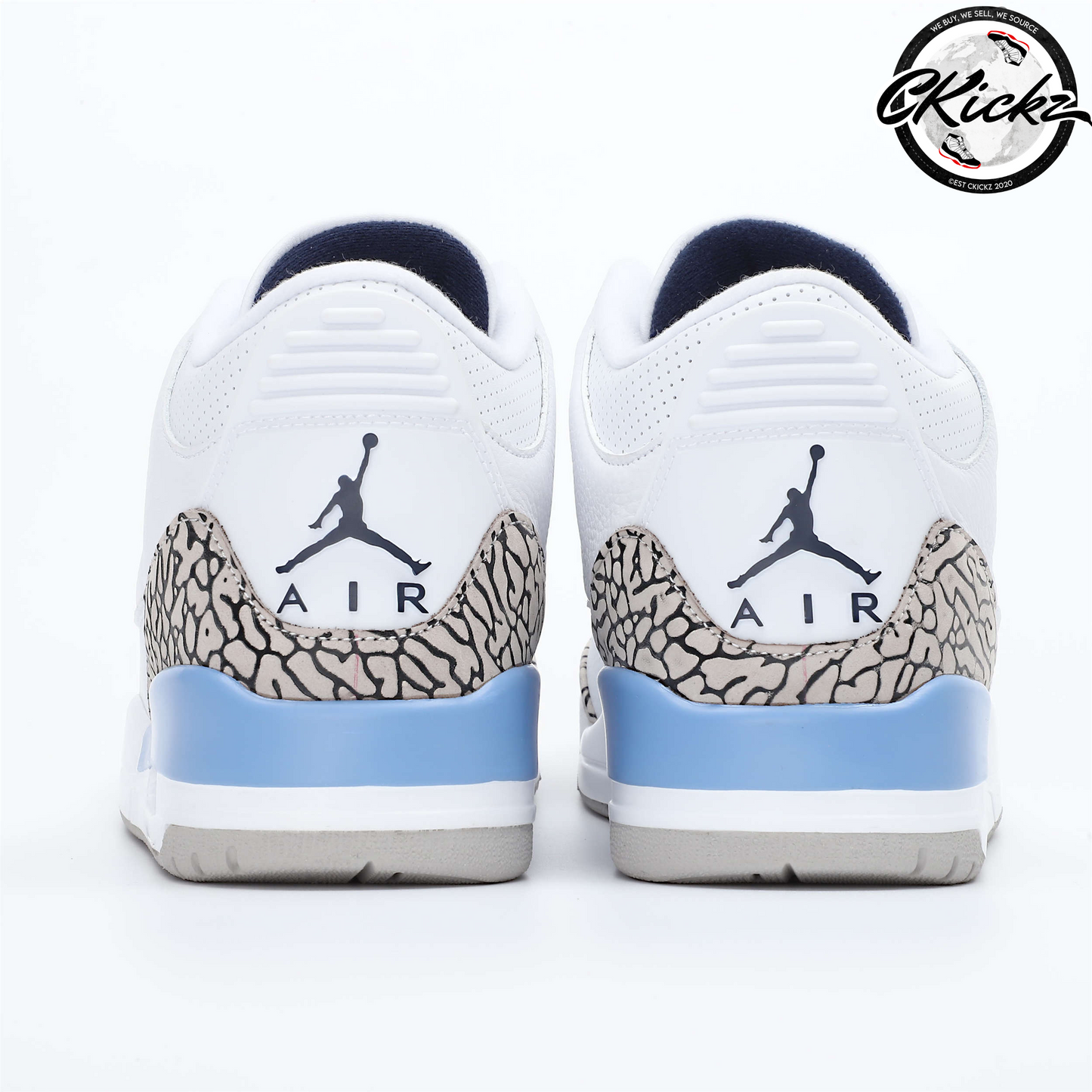J3 Retro White & Blue Elephant Print