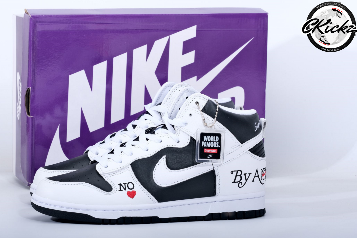 Supreme x NK SB Dunk High By Any Mean Black