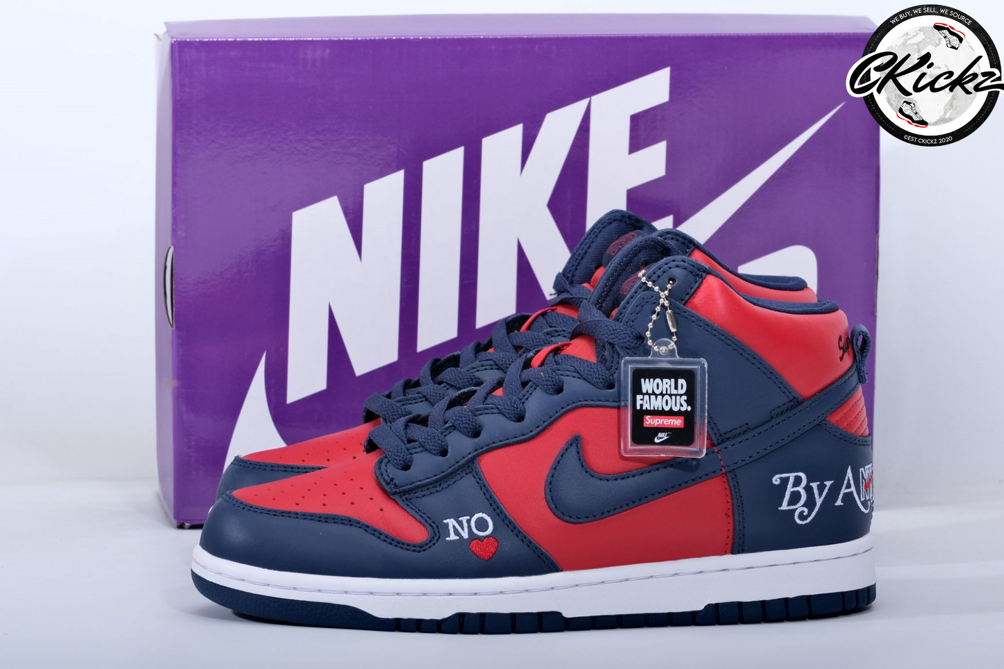 Supreme x NK SB Dunk High By Any Mean Navy