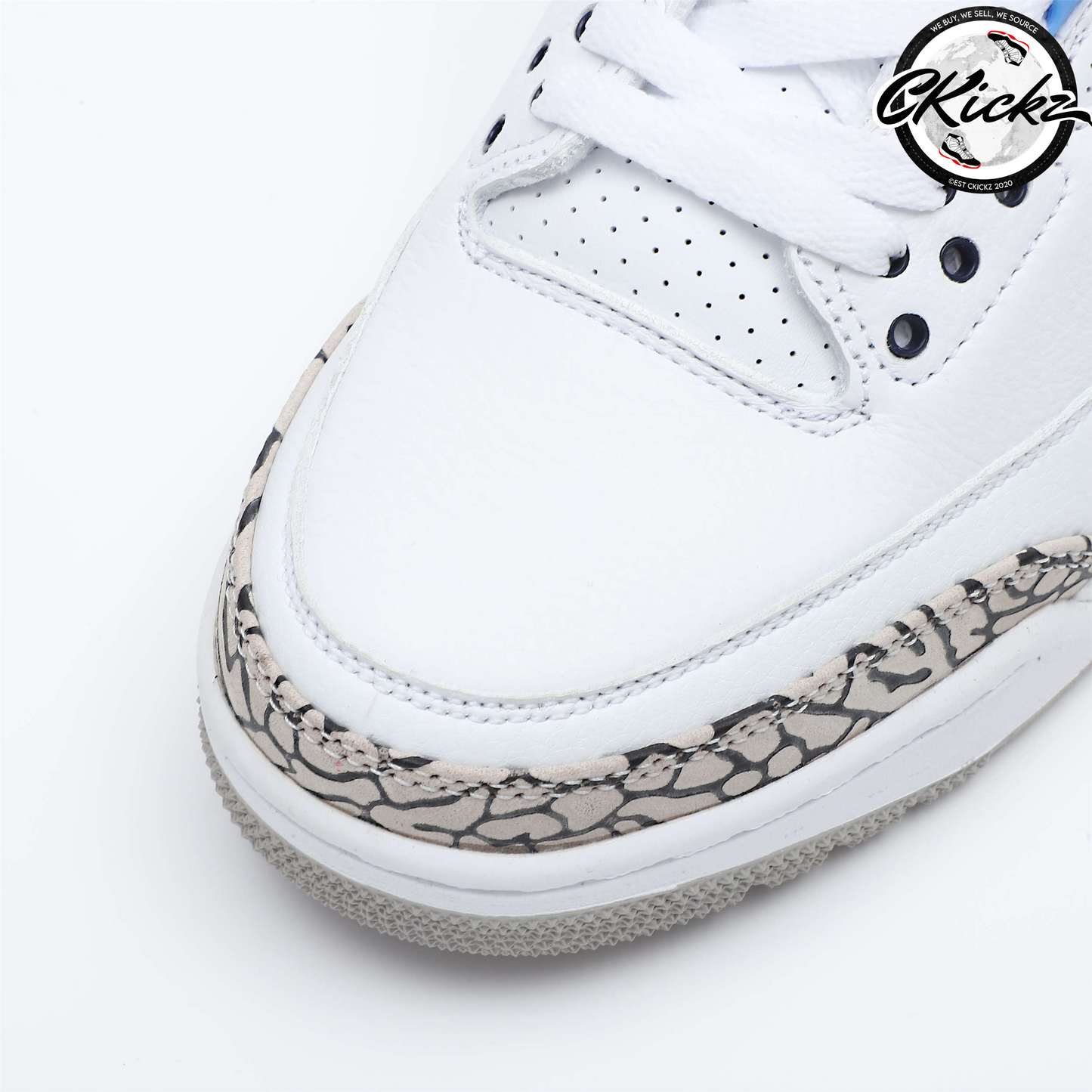 J3 Retro White & Blue Elephant Print