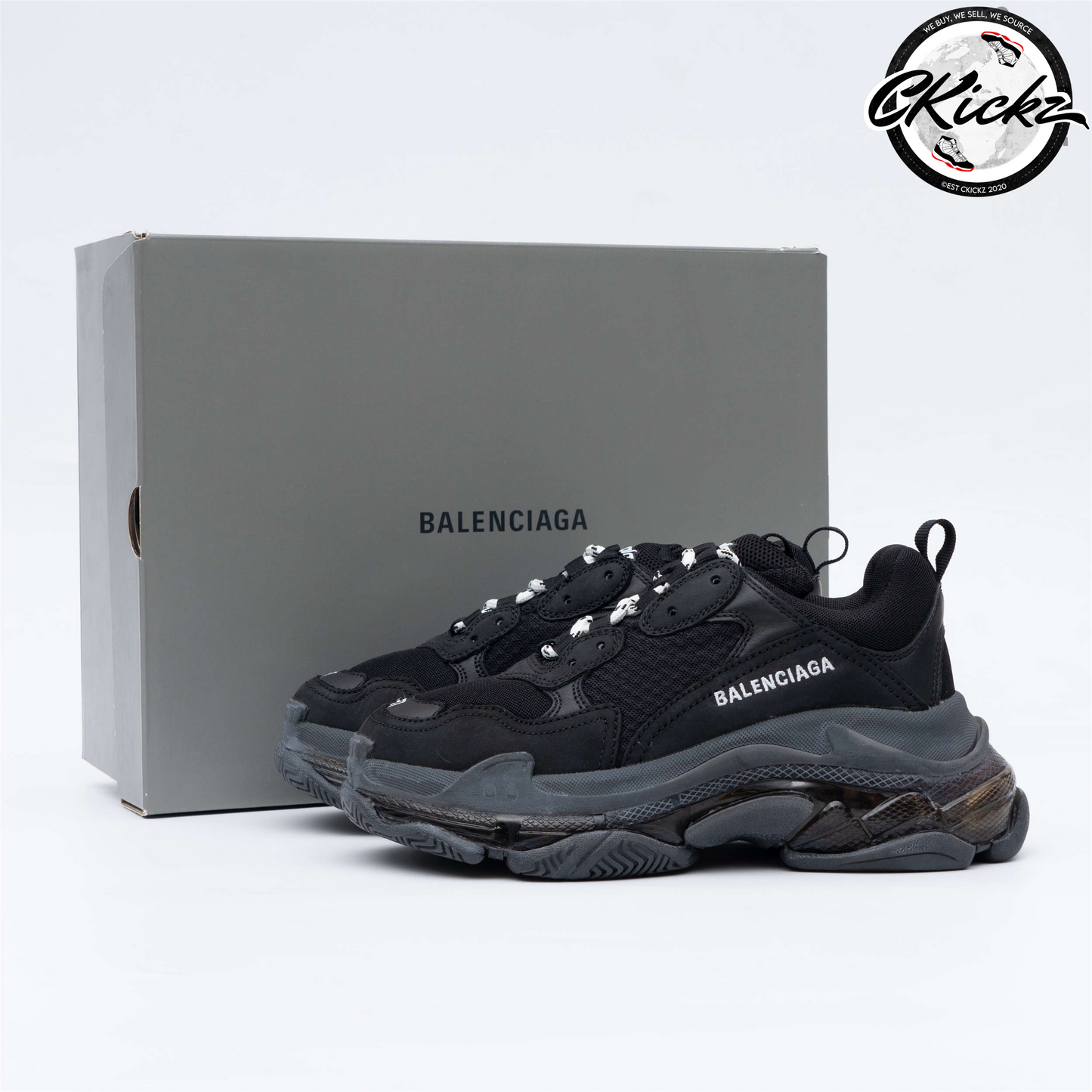 Balenci Triple S Clear Sole Black