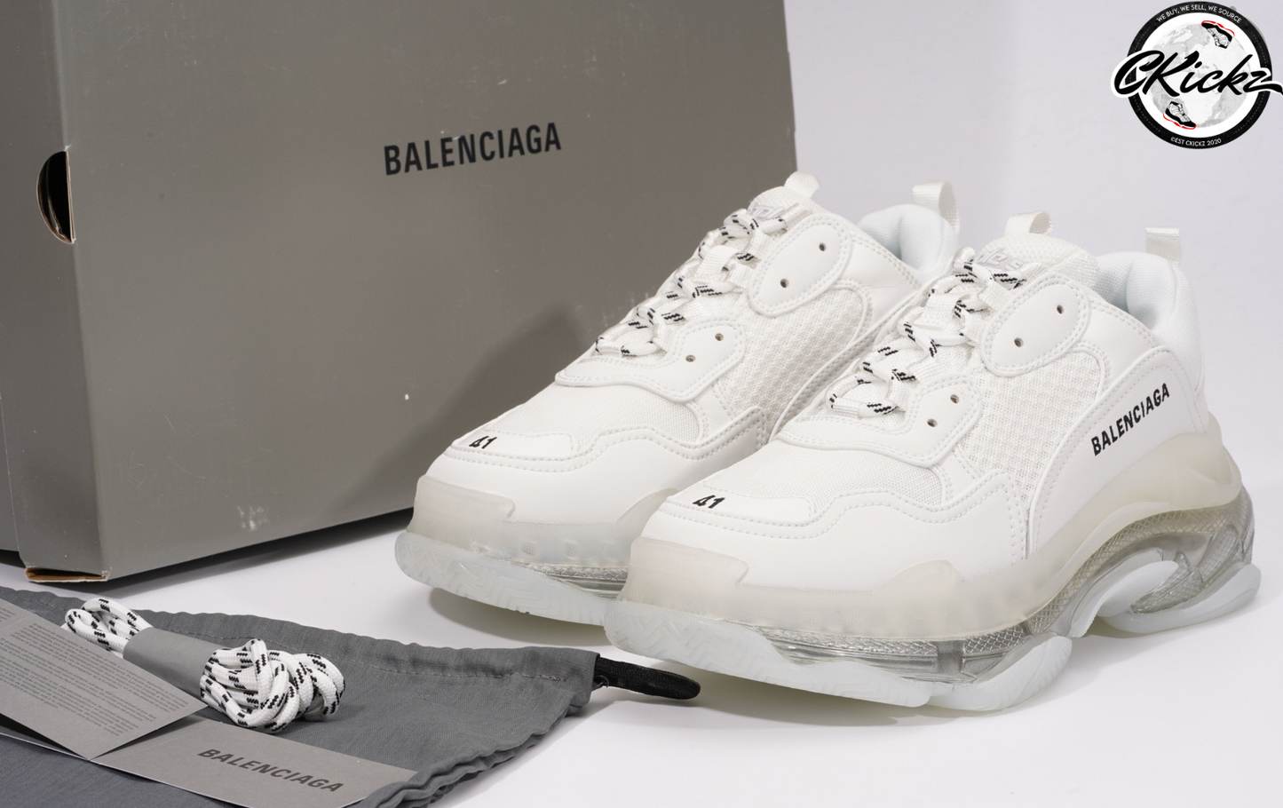 Balenci Triple S Clear Sole White