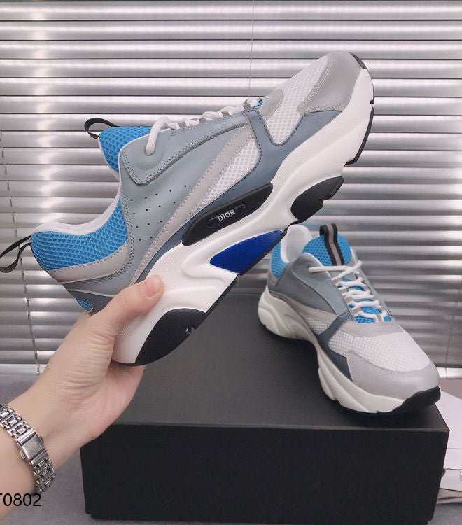 Sculpted Mesh Runner Grey & Blue