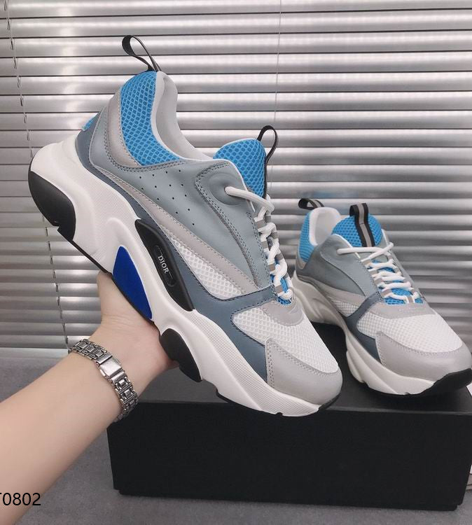 Sculpted Mesh Runner Grey & Blue