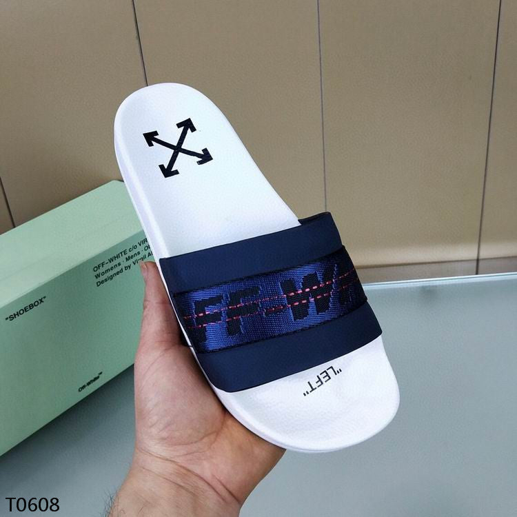 Off-White Blue & White Slides