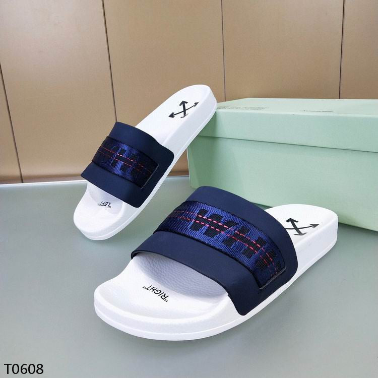 Off-White Blue & White Slides