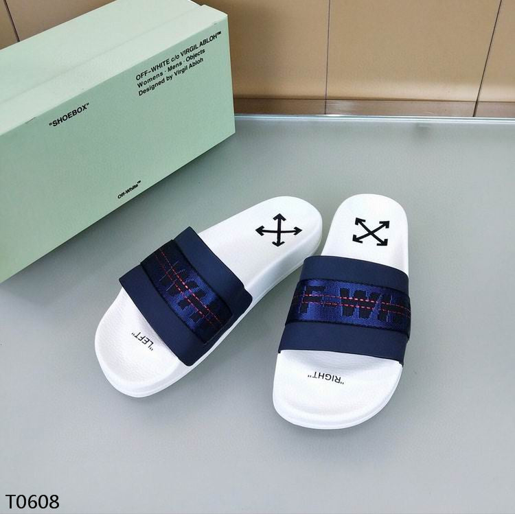 Off-White Blue & White Slides