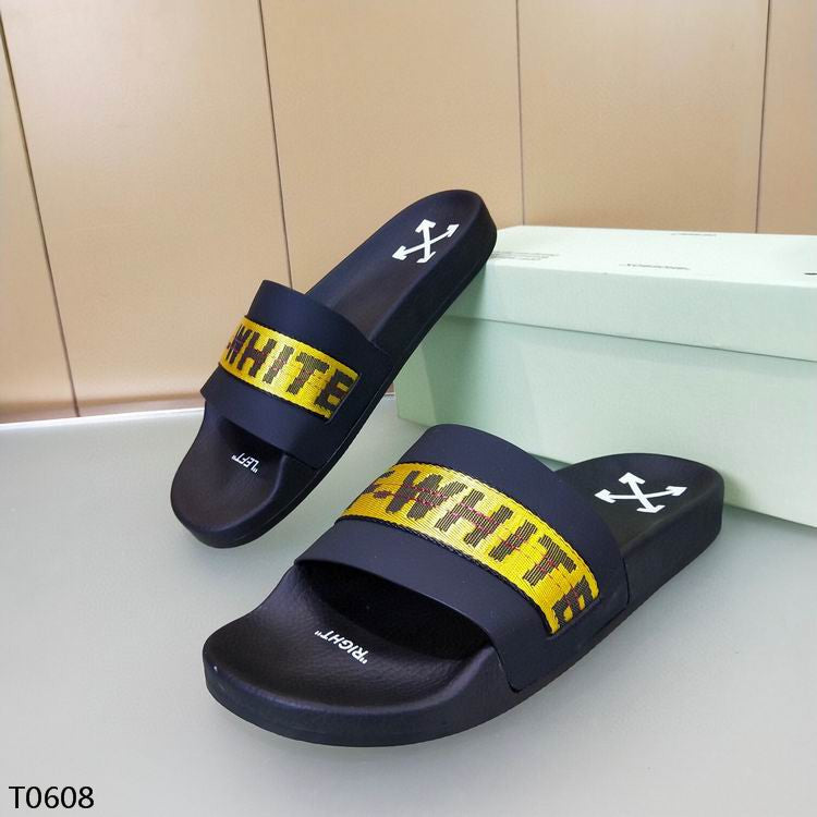 Off-White Black & Yellow Slides